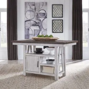 Liberty Furniture 139WH-GT3660 Farmhouse - Gathering Table - Two Tone White / Wood Tone
