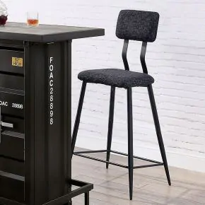 Furniture of America CM3789BK-BC-2PK Dicarda - Bar Height Chair (Set of 2) - Black / Gray