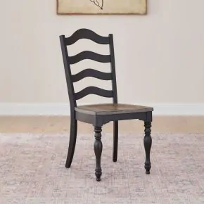 Liberty Furniture 244B-C2000S Liberty Furniture 244B-C2000S Magnolia Manor - Ladder Back Side Chair - Weathered Bark & Antique Black