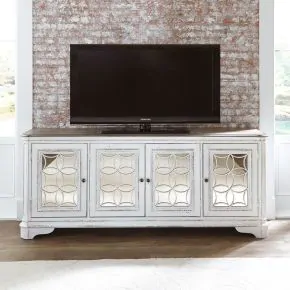 Liberty Furniture 244-TV84 Magnolia Manor - 4 Doors TV Console - Antique White