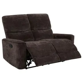Coaster Fine Furniture 609572 Navarro - Chenille Upholstered Reclining Loveseat - Dark Brown