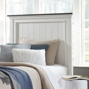 Liberty Furniture 417-BR17 Liberty Furniture 417-BR17 Allyson Park - Full Panel Headboard - Wirebrushed White / Charcoal