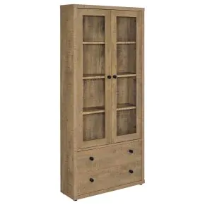 Coaster Fine Furniture 953479 Hawthorne - 4-Shelf Glass Door Tall Cabinet With Drawers - Mango