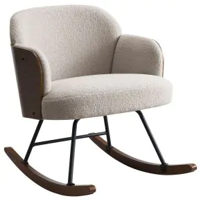 Coaster Fine Furniture 602625 Paige - Boucle Upholstered Mid Back Rocking Chair - Beige