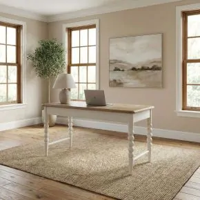 Liberty Furniture 762-HO107 Turnberry Park - Writing Desk - Washed White & Toasted Oat