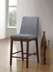Furniture of America CM3372PC-2PK Marten - Counter Height Chair (Set of 2) - Brown Cherry / Gray