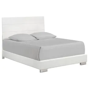 CoasterEssence 203501KE Felicity - Wood Eastern King Panel Bed - White High Gloss