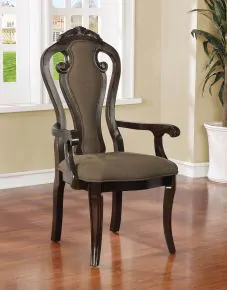 Furniture of America CM3878AC-2PK Rosalina - Arm Chair (Set of 2) - Walnut / Beige