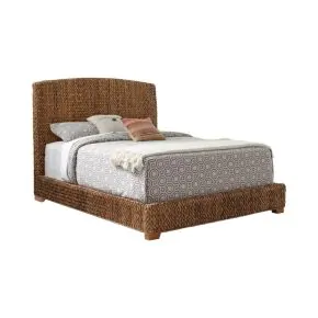 CoasterEssence 300501KE Laughton - Banana Leaf Eastern King Panel Bed - Amber