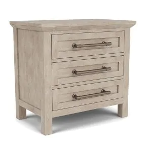 Riverside Furniture 79269 Bennett - Three Drawer Nightstand - Frosted Gray