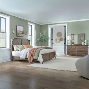Liberty Furniture 866-BR-KPBDM Liberty Furniture 866-BR-KPBDM Hickory Grove - 3 Piece Bedroom Set (King Panel Bed, Dresser & Mirror) - Heirloom Brown