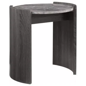 Coaster Fine Furniture 710757 Gladstone - Round Faux Marble Top End Table - Distressed Gray