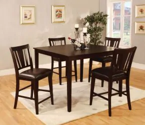 Furniture of America CM3325PT-5PK Bridgette - 5 Piece Square Counter Height Table Set - Espresso
