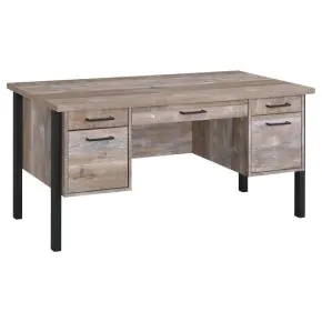 CoasterEveryday 801950 Samson - 4-Drawer Office Computer Desk - Weathered Oak