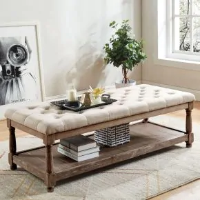 Furniture of America CM-BN5665BG Tanya - Bench - Beige