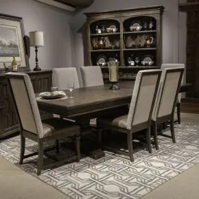 Liberty Furniture 297-DR-O7TRS Liberty Furniture 297-DR-O7TRS Paradise Valley - 7 Piece Trestle Table Set (Upholstered Side Chairs) - Saddle Brown