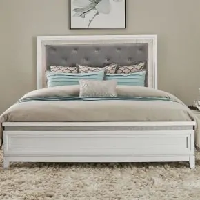 Liberty Furniture 781-BR-CKUB Reflections - California King Upholstered Bed - Pearl White