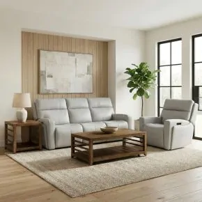 Liberty Furniture 7026GR-UPH-SOREC Liberty Furniture 7026GR-UPH-SOREC Chase - Sofa & Recliner - Oslo Gray