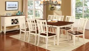 Furniture of America CM3326WC-T Dover - Dining Table With Leaf - Vintage White / Cherry