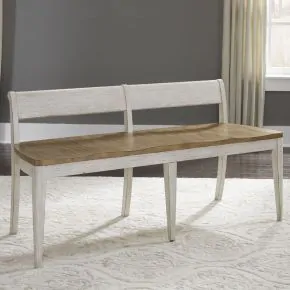Liberty Furniture 652-C9000B Farmhouse Reimagined - Bench - Antique White / Chestnut Tops