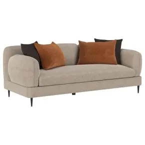 Coaster Fine Furniture 509411 Jade - Chenille Upholstered Sculpted Track Arm Sofa - Latte