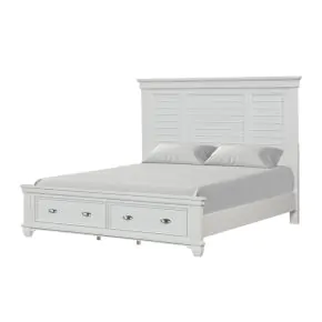 New Classic 00-B2118S-300 New Classic 00-B2118S-300 Jamestown - 5/0 Queen Bed With Storage - White