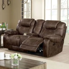 Furniture of America CM6216-LV Kennedy - Motion Loveseat - Dark Brown
