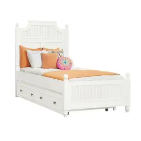 Samuel Lawrence Furniture S920-YBR-K10 Savannah - Twin Poster Bed with Trundle - White Finish - White