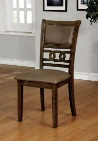 Furniture of America CM3023SC-2PK Holly - Side Chair (Set of 2) - Antique Walnut / Warm Gray