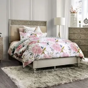 Furniture of America FOA7882CK-BED Jakarta - California King Bed - Antique White / Beige
