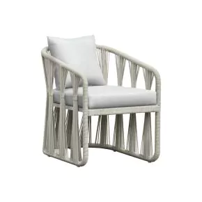 Intercon AX-CH-460AC-WHT-C Alexa - Outdoor Dining Side Arm Chair - White