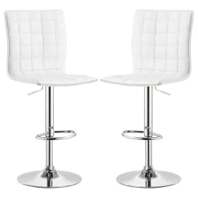 CoasterEveryday 122089 Ashbury - Upholstered Adjustable Bar Stool (Set of 2) - White