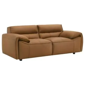 Coaster Fine Furniture 509502 Buxton - Top Grain Leather Upholstered Loveseat - Orange