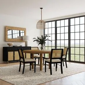 Coaster Fine Furniture 108930-S5B Arini - 5-Piece Round Dining Table Set - Sand Wash / Black