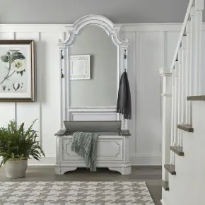 Liberty Furniture 244-OT-2PCS Magnolia Manor - 2 Piece Hall Tree - Antique White