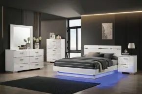 Furniture of America FOA7189WH-Q-BED Erlach - Queen Bed - White / Chrome
