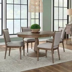 Liberty Furniture 866-DR-O5PDS Hickory Grove - Opt 5 Piece Pedestal Table Set - Heirloom Brown