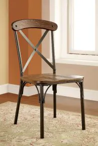 Furniture of America CM3827SC-2PK Crosby - Side Chair (Set of 2) - Natural Elm / Bronze