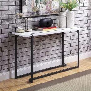 Furniture of America FOA4799S-TABLE Izar - Sofa Table - White / Gun Metal