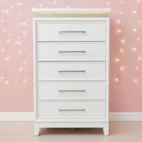 Liberty Furniture 781-BR40 Liberty Furniture 781-BR40 Reflections - 5 Drawer Chest With Lights - Pearl White