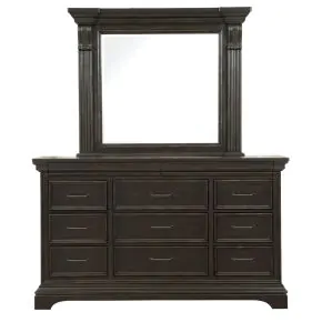 Pulaski Furniture P012-BR-K7 Caldwell - Dresser/Mirror - Dark Wood - BP- 7-29-26