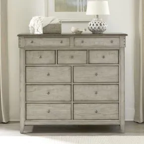 Liberty Furniture 457-BR32 Ivy Hollow - 11 Drawer Chesser - Weathered Linen / Dusty Taupe