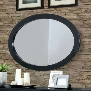 Furniture of America CM7386BK-MO Lennart - Oval Mirror - Black