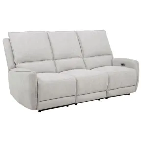 Coaster Fine Furniture 610521P Sylmar - Chenille Upholstered Power Reclining Sofa - Dove Gray
