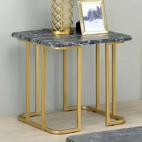 Furniture of America CM4564BK-E Calista - End Table - Gold / Black