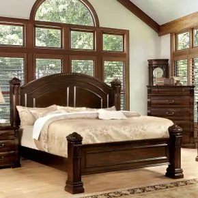 Furniture of America CM7791EK-BED Burleigh - Eastern King Bed - Cherry