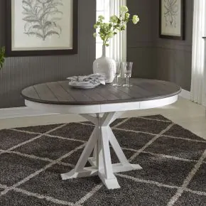 Liberty Furniture 417-DR-PDS Allyson Park - Pedestal Table - Wirebrushed White / Charcoal