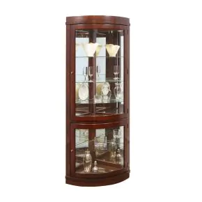 Pulaski Furniture 20852 PFC Curios - Curved 5 Shelf Corner Curio Cabinet - Cherry Brown