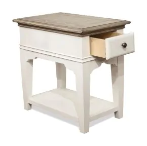 Riverside Furniture 59513 Riverside Furniture 59513 Myra - Chairside Table - Natural / Paperwhite