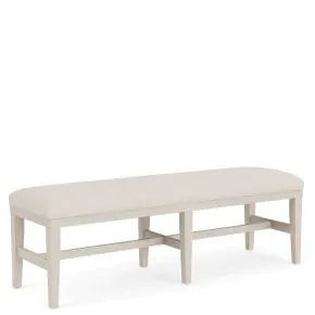 Riverside Furniture 79455 Glenndale - Upholstered Dining Bench - Aged White / Wheat